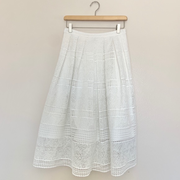 Hailee C White Embroidered Midi Skirt - Picture 1 of 7